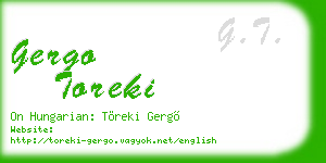 gergo toreki business card